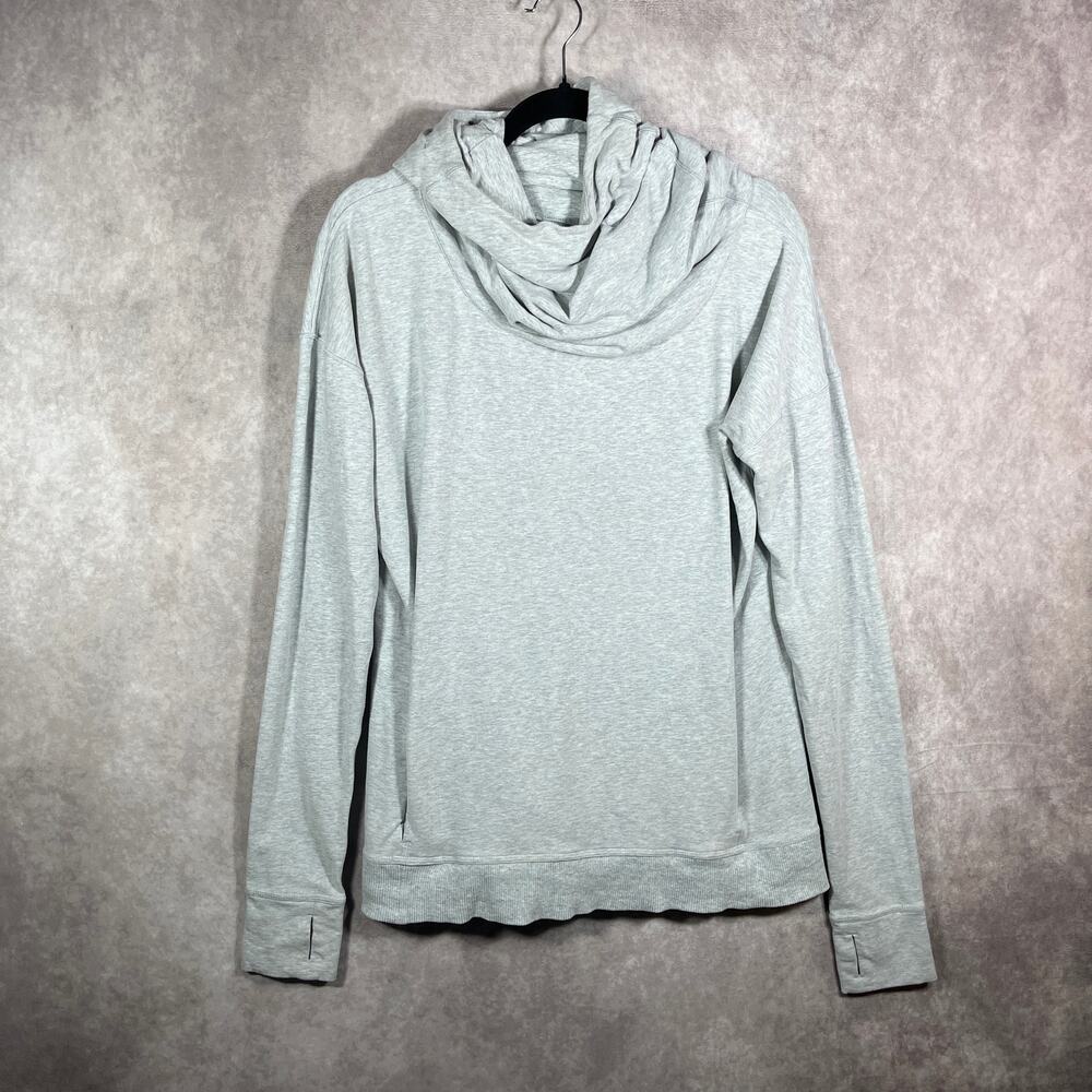 Lululemon Sweatshirt Women Size 8 Gray Pullover Cowl Neck Long Sleeve Athleisure